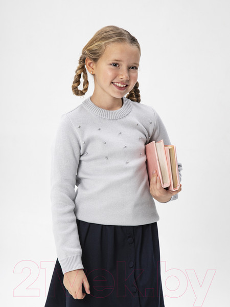 Изображение товара Джемпер детский Amarobaby Pure Love School / AB-OD21-PLS2102/11-128 (серый, р. 128)