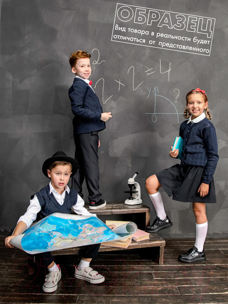 Изображение товара Джемпер детский Amarobaby Pure Love School / AB-OD21-PLS2102/11-128 (серый, р. 128)