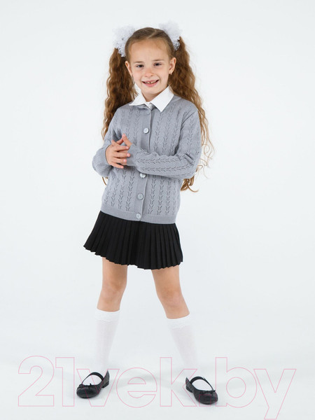 Изображение товара Кофта детская Amarobaby Pure Love School / AB-OD21-PLS2002/11-128 (серый, р. 128)