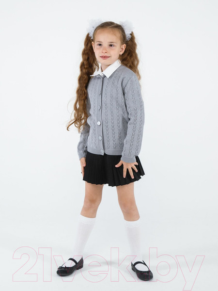 Изображение товара Кофта детская Amarobaby Pure Love School / AB-OD21-PLS2002/11-128 (серый, р. 128)