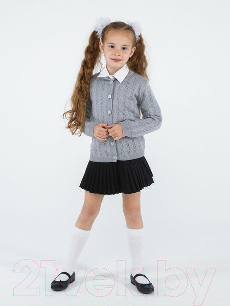 Изображение товара Кофта детская Amarobaby Pure Love School / AB-OD21-PLS2002/11-128 (серый, р. 128)