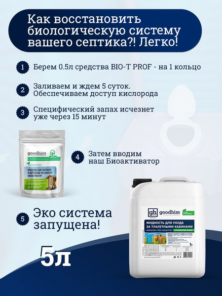 Изображение товара Биоактиватор GoodHim Bio-T Prof концентрат 41421 (5л)