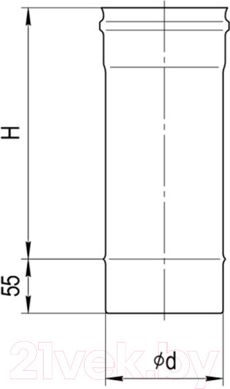 Изображение товара Труба вытяжная Ferrum Ф100 / f0801 (0.25м, 430/0.5 мм)