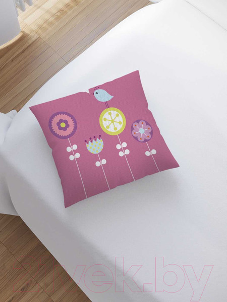 Изображение товара Наволочка декоративная JoyArty Птица на цветах / sl_47090