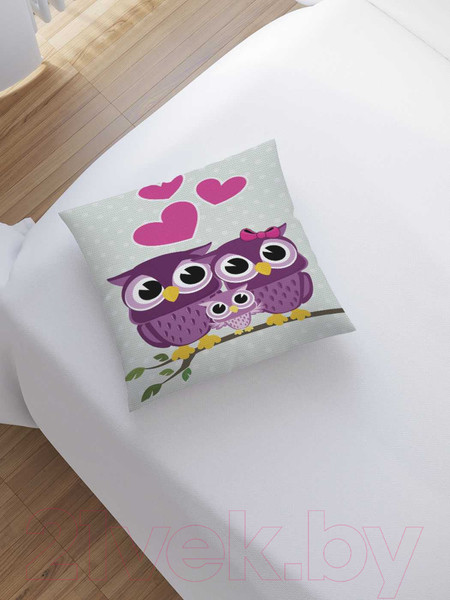 Изображение товара Наволочка декоративная JoyArty Совиная семья / sl_10823