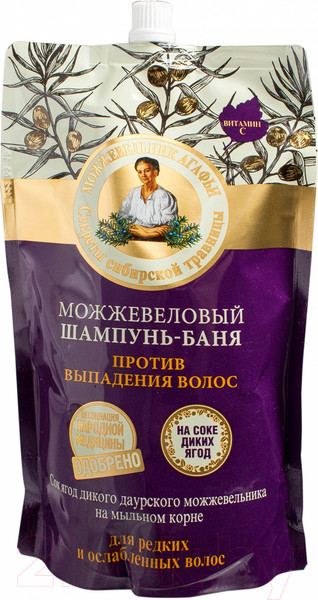 Изображение товара Шампунь для волос Рецепты бабушки Агафьи Можжевеловый против выпадения волос (500мл)