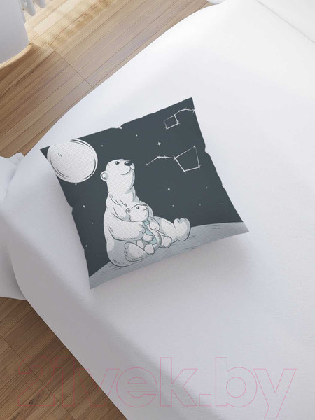 Изображение товара Наволочка декоративная JoyArty Полярная медведица и медвежонок / sl_30156