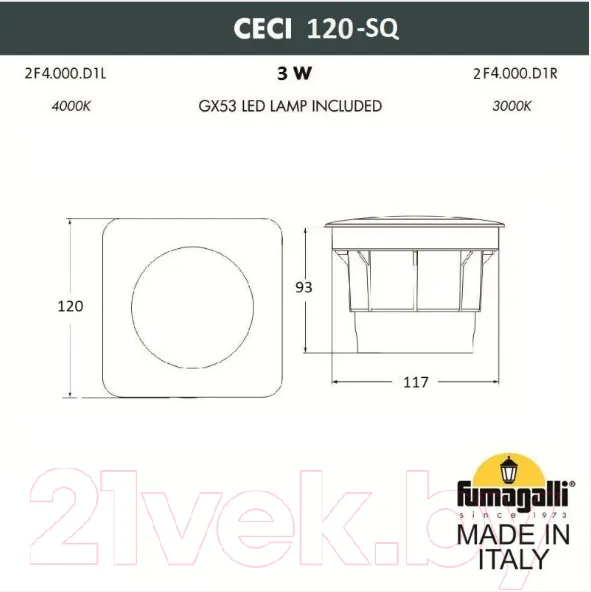 Изображение товара Светильник уличный Fumagalli Ceci 2F4.000.000.AXG1L