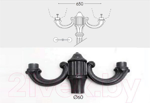 Изображение товара Кронштейн для светильника Fumagalli Ofir 000.000.R20.A0
