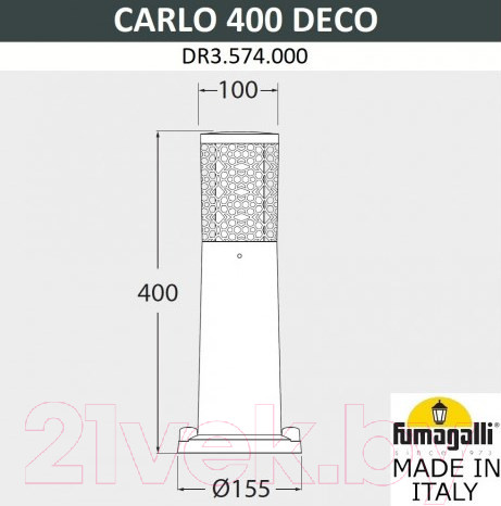 Изображение товара Светильник уличный Fumagalli Carlo Deco DR3.574.000.WXU1L