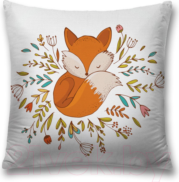 Изображение товара Наволочка декоративная JoyArty Лисичка и цветы / sl_29016