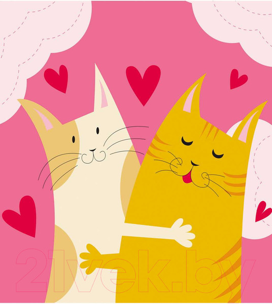 Изображение товара Наволочка декоративная JoyArty Кошачьи обнимашки / sl_91996