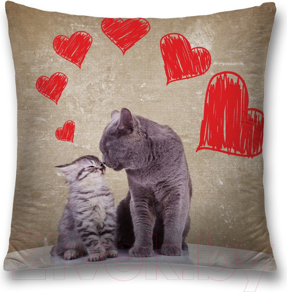 Изображение товара Наволочка декоративная JoyArty Любвеобильные коты / sl_25649