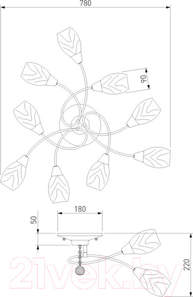 Изображение товара Люстра Евросвет 2275/9 (античная бронза)