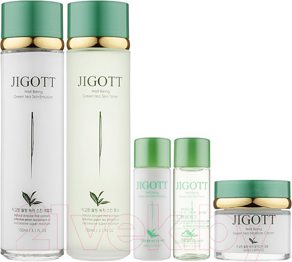 Изображение товара Набор косметики для лица Jigott Well-Being Green Tea Skin Care 3set