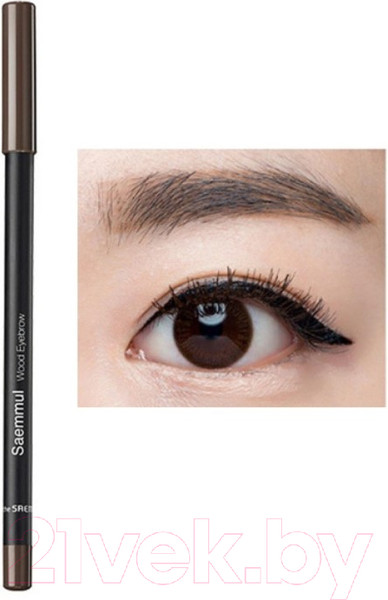 Изображение товара Карандаш для бровей The Saem Saemmul Wood Eyebrow 01 Brown