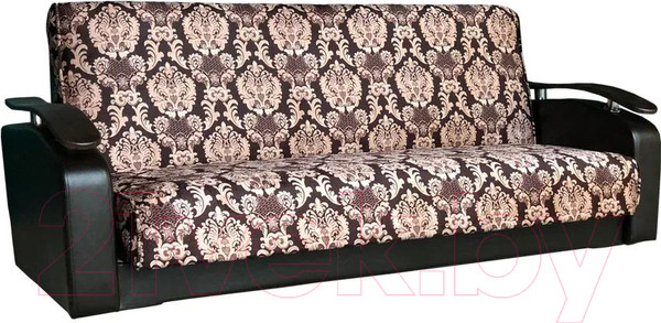 Изображение товара Комплект мягкой мебели Асмана Антуан (подлокотники кожзам коричневый/велюр вензель)