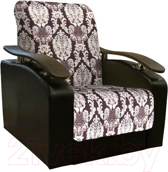 Изображение товара Комплект мягкой мебели Асмана Антуан (подлокотники кожзам коричневый/велюр вензель)