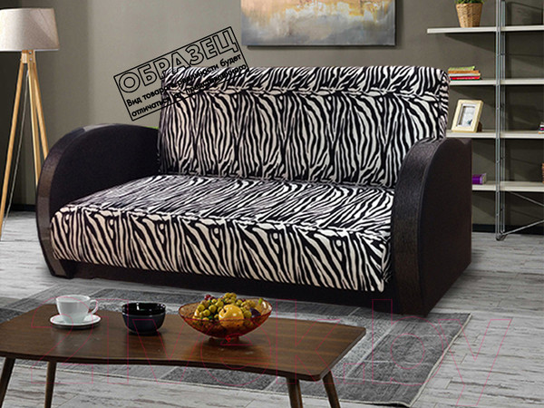 Изображение товара Диван Асмана Антуан-1 (рогожка кубики коричневые/кожзам коричневый)