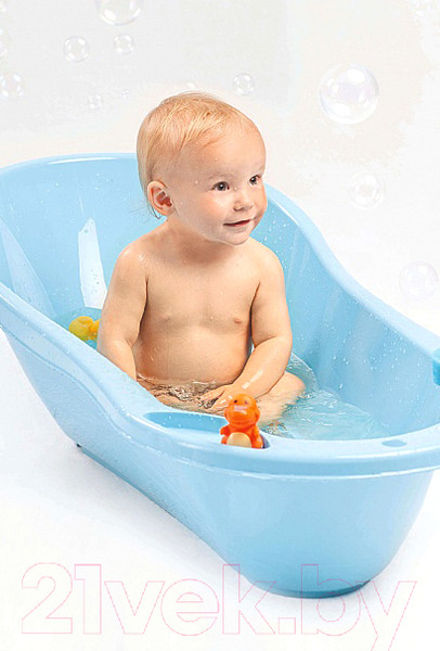 Изображение товара Ванночка детская Пластишка С клапаном для слива воды 431301331 (светло-голубой)