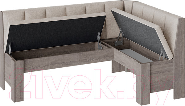 Изображение товара Уголок кухонный мягкий ТриЯ Ганновер (дуб сонома трюфель/рогожка Capri бежевый)