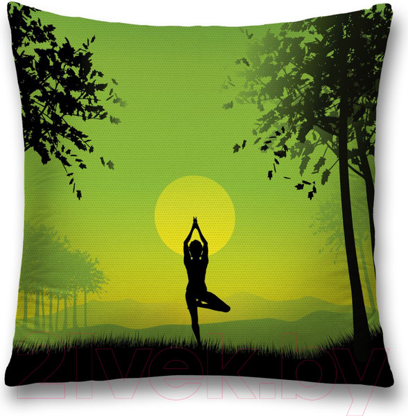 Изображение товара Наволочка декоративная JoyArty Йога на рассвете / sl_14806