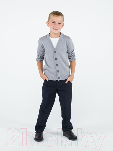 Изображение товара Кардиган детский Amarobaby Pure Love School / AB-OD21-PLS1901/11-128 (серый, р. 128)