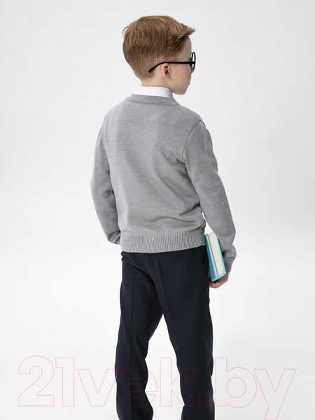Изображение товара Кардиган детский Amarobaby Pure Love School / AB-OD21-PLS1901/11-128 (серый, р. 128)