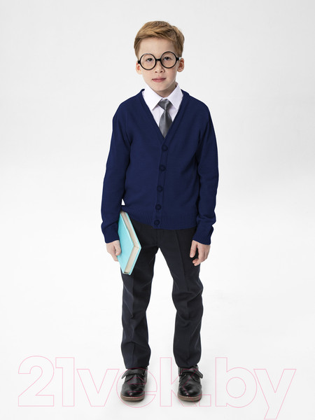 Изображение товара Кардиган детский Amarobaby Pure Love School / AB-OD21-PLS1901/20-134 (синий, р. 134)
