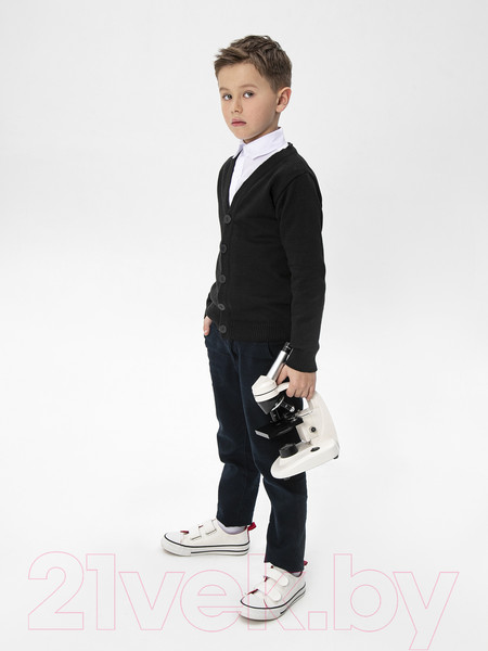 Изображение товара Кардиган детский Amarobaby Pure Love School / AB-OD21-PLS1901/09-122 (черный, р. 122)
