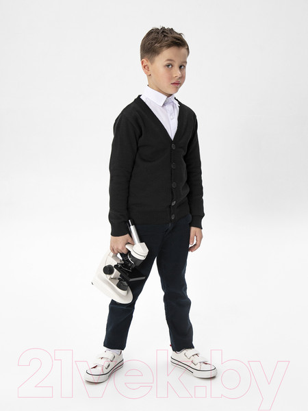 Изображение товара Кардиган детский Amarobaby Pure Love School / AB-OD21-PLS1901/09-128 (черный, р. 128)