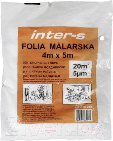 Изображение товара Пленка строительная Inter-S 010210 (5 мкм, 4x5м, 20м2)