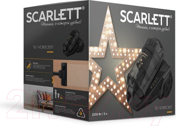 Изображение товара Пылесос Scarlett SC-VC80C307 (золотые звезды)