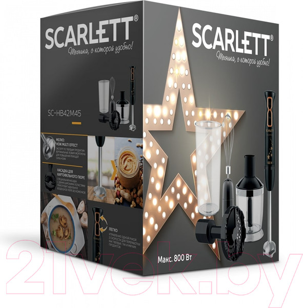 Изображение товара Блендер погружной Scarlett SC-HB42M45 (золотые звезды)
