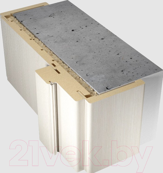 Изображение товара Коробка Velldoris Экошпон Techno T телеск. с 2 стойками и перекладиной 38x80x1000 (дуб белый)