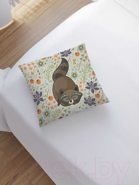 Изображение товара Наволочка декоративная JoyArty Милый енот / sl_75035