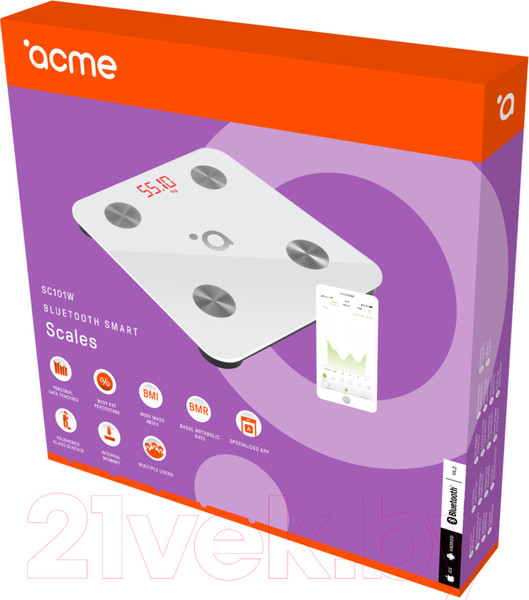 Изображение товара Напольные весы электронные Acme SC101 (белый)