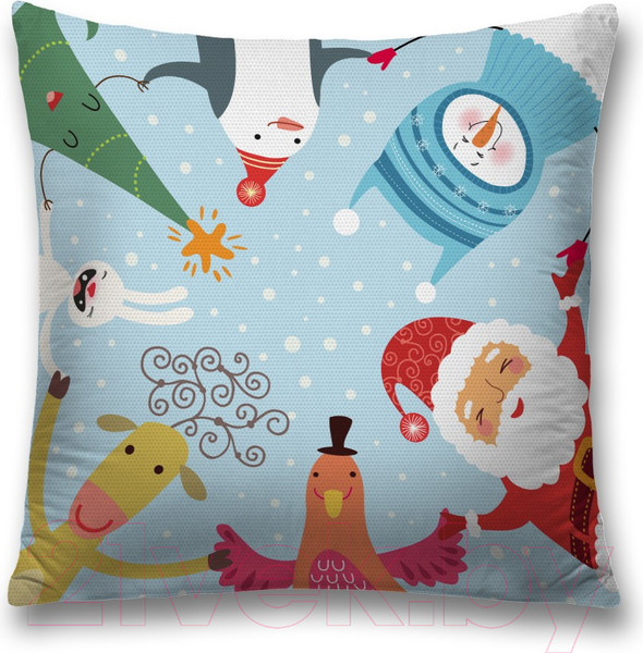 Изображение товара Наволочка декоративная JoyArty Веселый хоровод / sl_78074