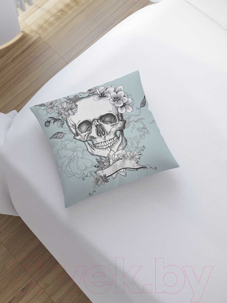 Изображение товара Наволочка декоративная JoyArty Цветущий череп / sl_17697