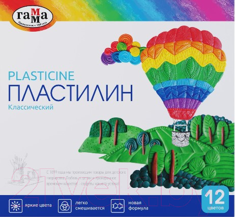 Изображение товара Пластилин ГАММА Классический / 281033 (12цв)