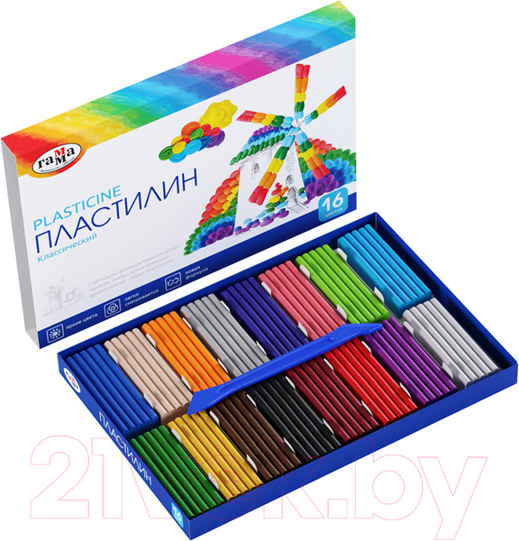 Изображение товара Пластилин ГАММА Классический / 281034 (16цв)