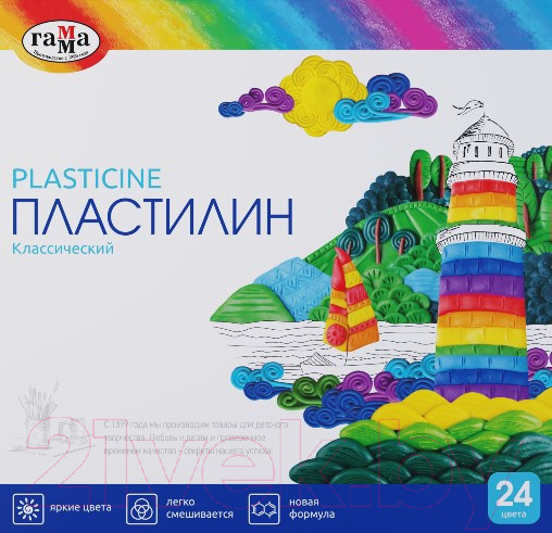Изображение товара Пластилин ГАММА Классический / 281036 (24цв)