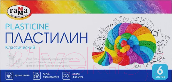 Изображение товара Пластилин ГАММА Классический / 281030 (6цв)