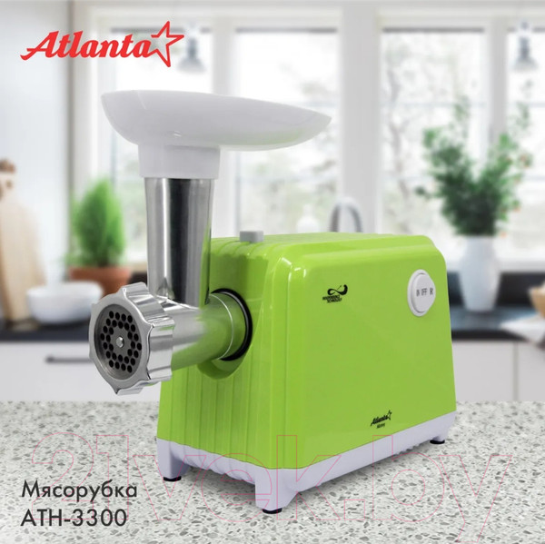 Изображение товара Мясорубка электрическая Atlanta ATH-3300 (зеленый)