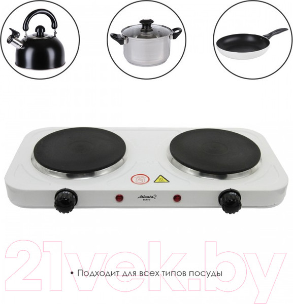 Изображение товара Электрическая настольная плита Atlanta ATH-1739  (белый)