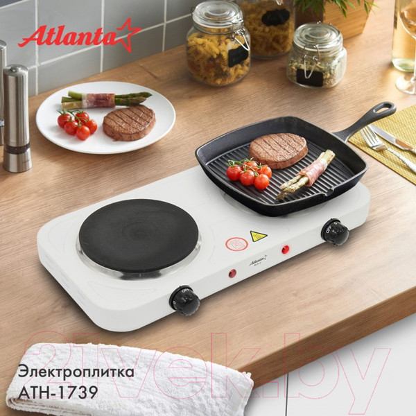 Изображение товара Электрическая настольная плита Atlanta ATH-1739  (белый)
