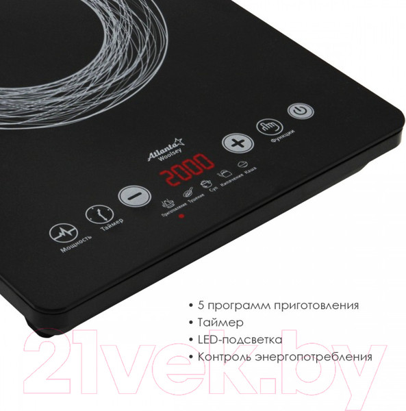 Изображение товара Электрическая настольная плита Atlanta ATH-1759 (черный)