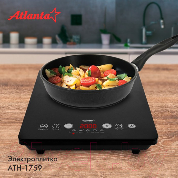Изображение товара Электрическая настольная плита Atlanta ATH-1759 (черный)