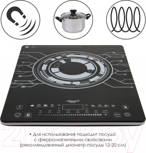 Изображение товара Электрическая настольная плита Atlanta ATH-1760 (черный)