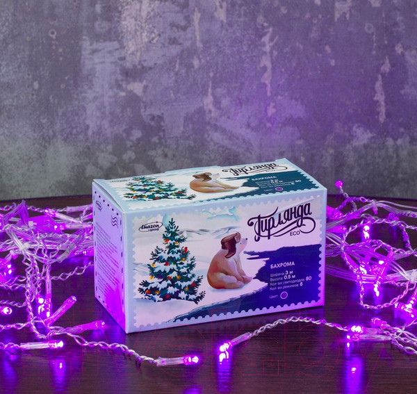 Изображение товара Светодиодная бахрома Luazon 3556848 (фиолетовый)